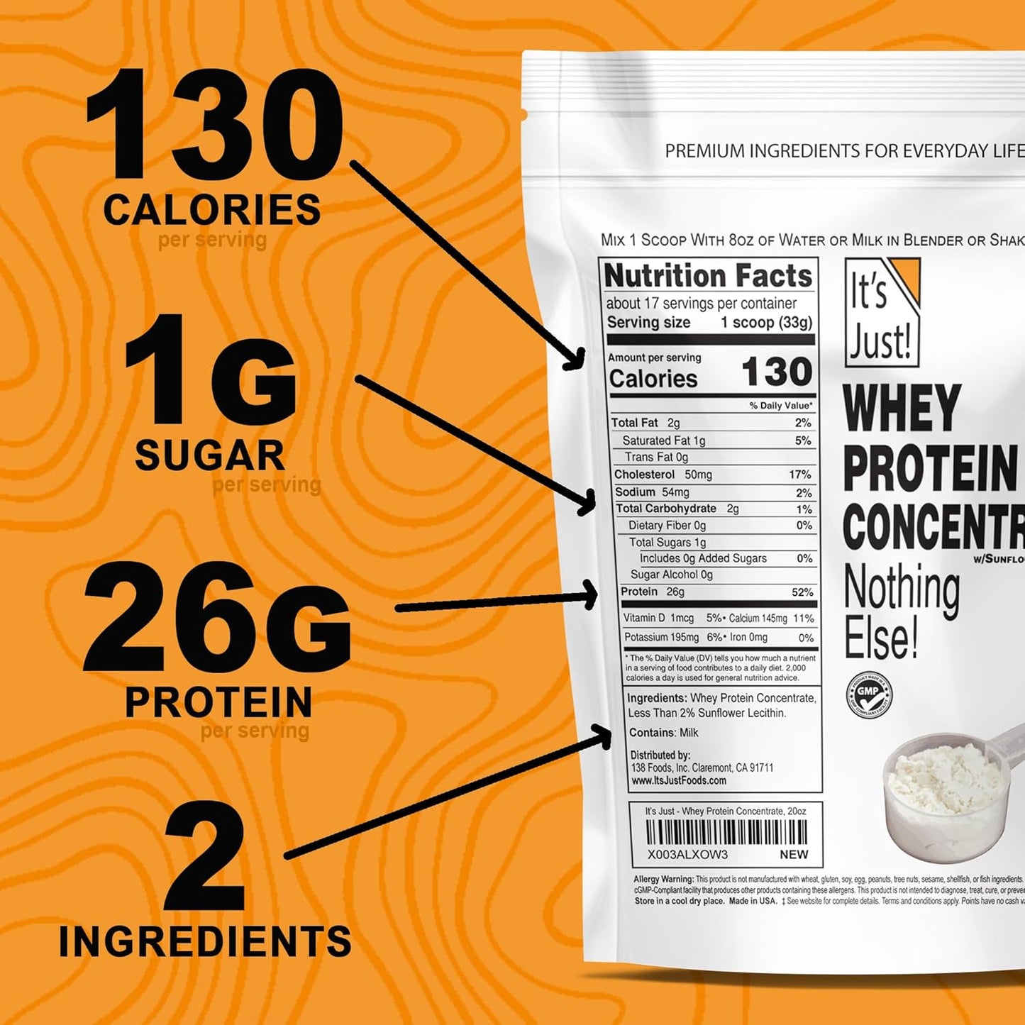 Its Just! - Whey Protein Concentrate (2.5 Pound)