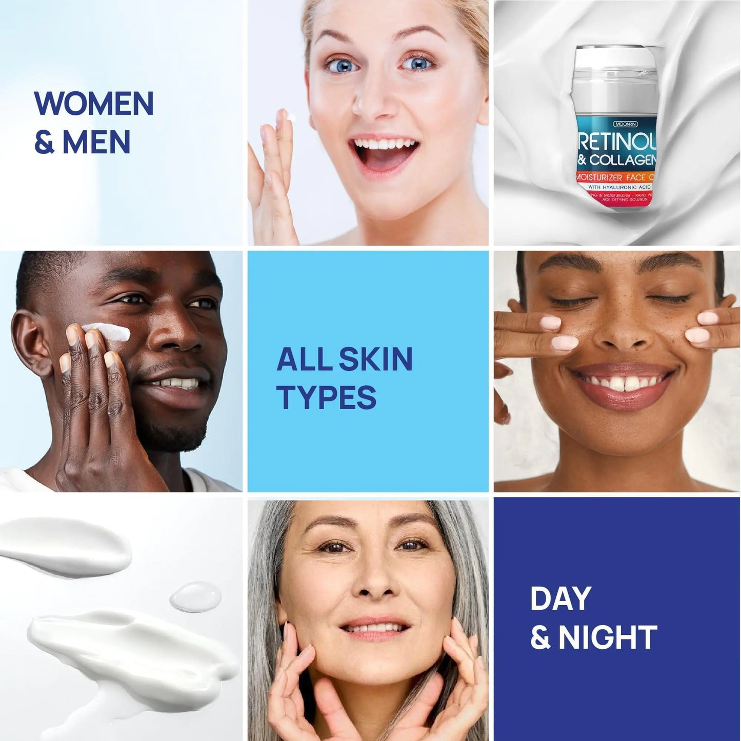Retinol Cream for Face Collagen Retinol Moisturizer with Hyaluronic Acid 1.8 Oz DD