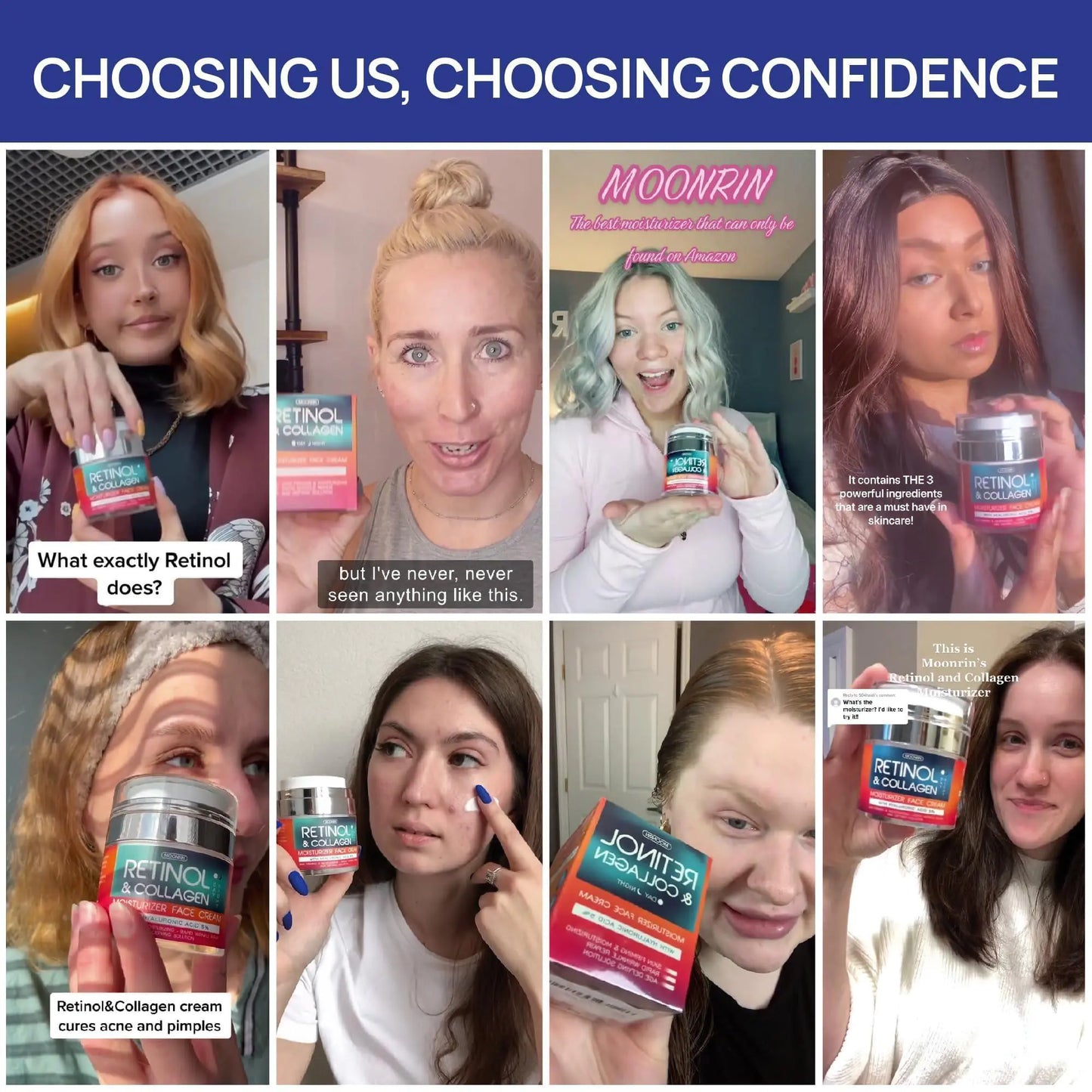 Retinol Cream for Face Collagen Retinol Moisturizer with Hyaluronic Acid 1.8 Oz DD