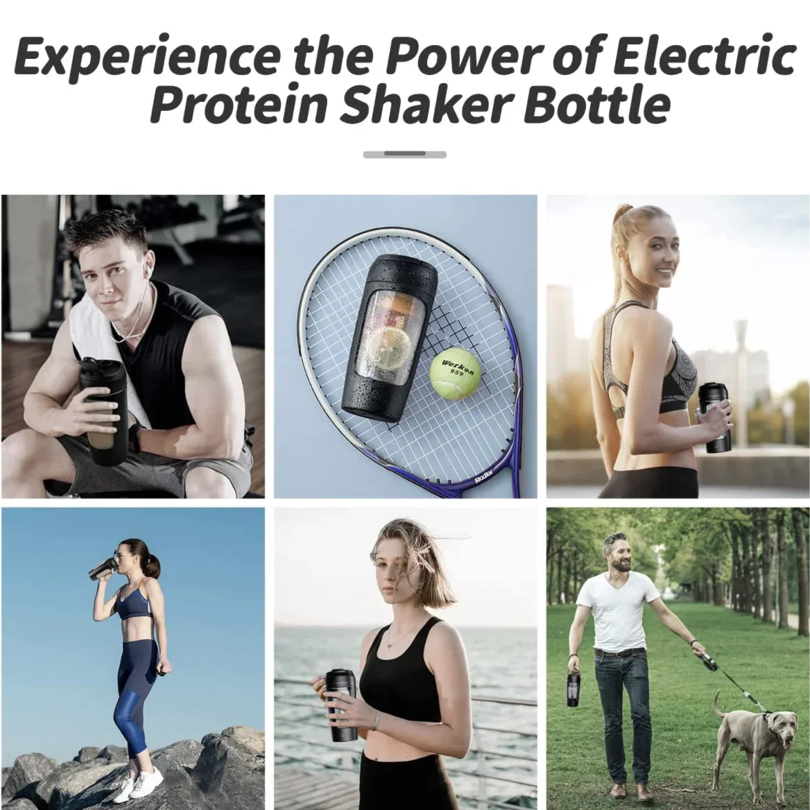 New 650ml USB Electric Portable Whey Protein Shaker bottle Fully Automatic Stirring Cup Rechargeable