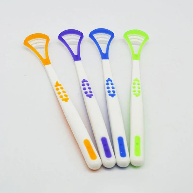 Tongue Scraper Tongue Cleaning Brush Care Plastic Tongue Scraper Travel Portable Freshen Breath Tongue Brush Cleaner for Oral Ca