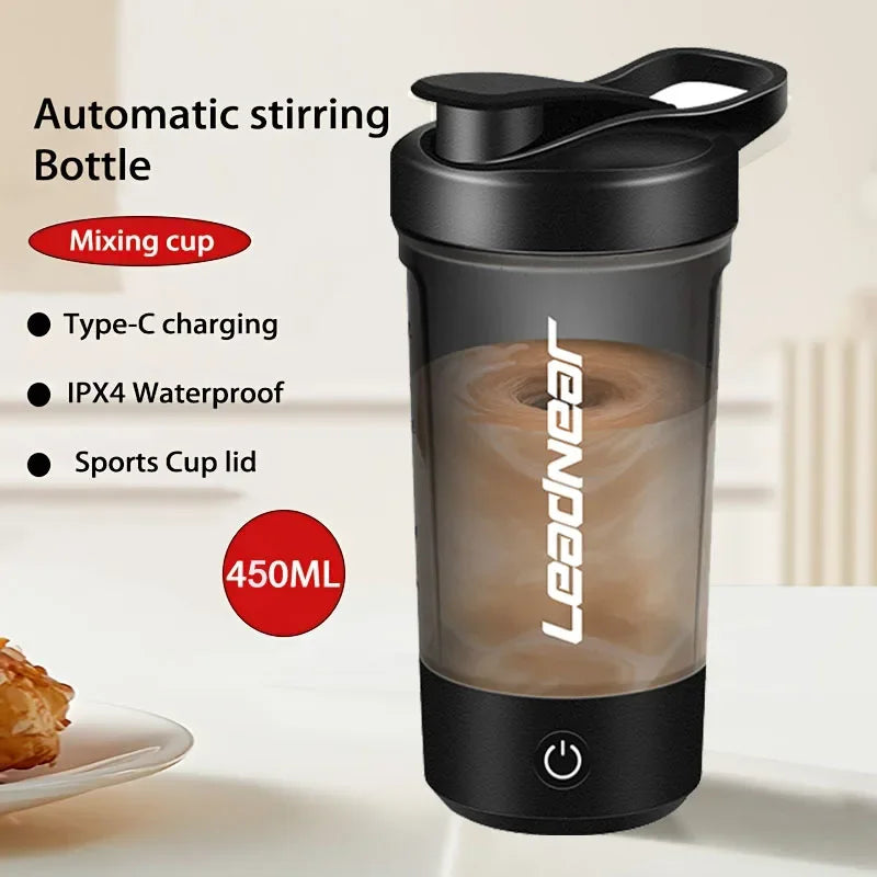 New 650ml USB Electric Portable Whey Protein Shaker bottle Fully Automatic Stirring Cup Rechargeable