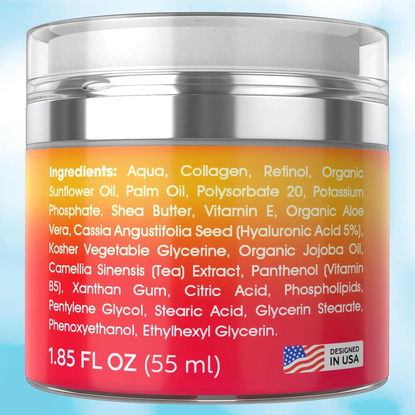 Retinol Cream for Face Collagen Retinol Moisturizer with Hyaluronic Acid 1.8 Oz DD